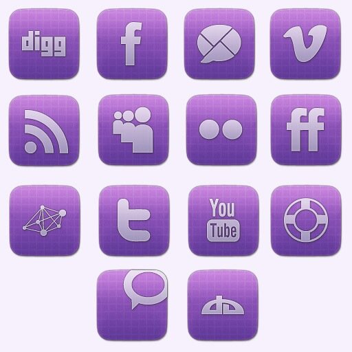 Vibrant Sophisticated Social icones