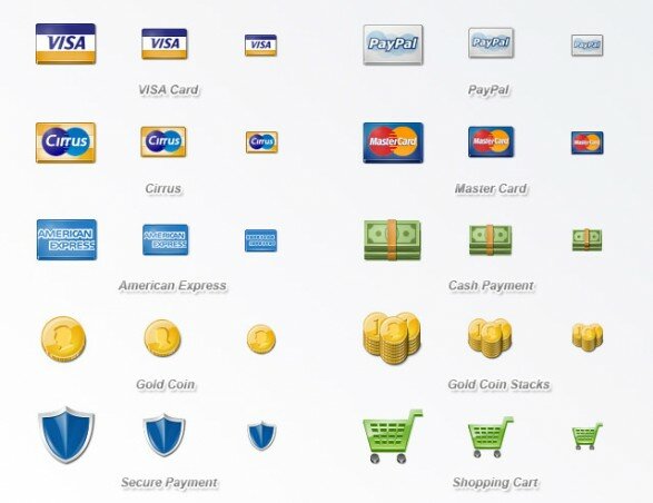payment icones set