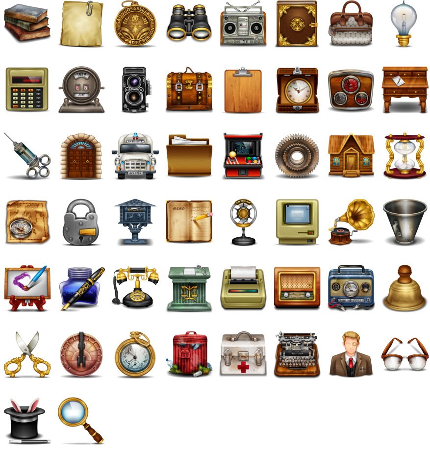 Vintage web icon set