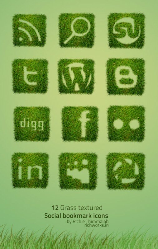icones sociales herbe