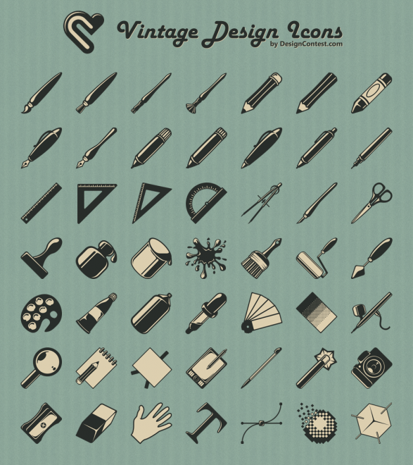 icônes vintage design