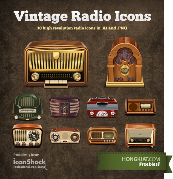 Icônes radio vintage