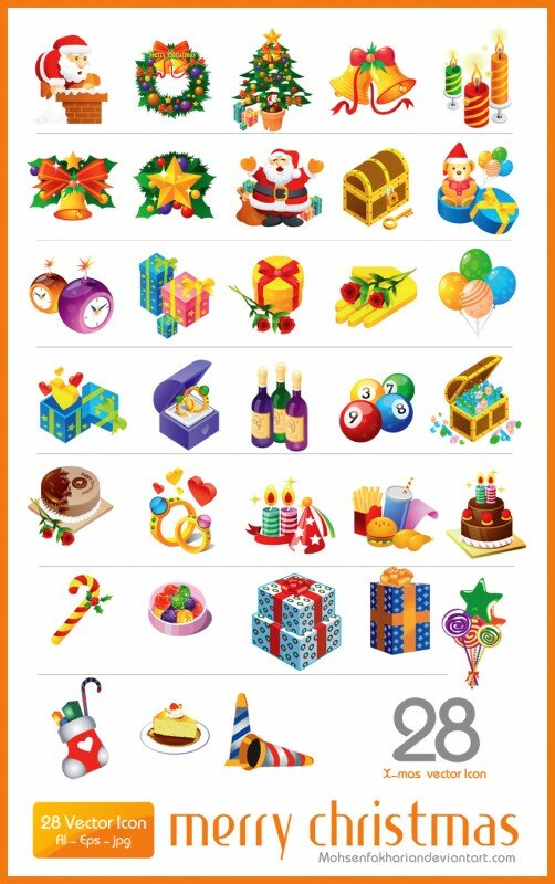 icones vectorielles de noel