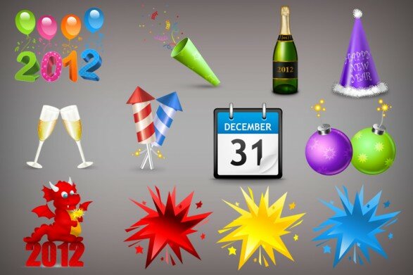 icones nouvelle annee 2012