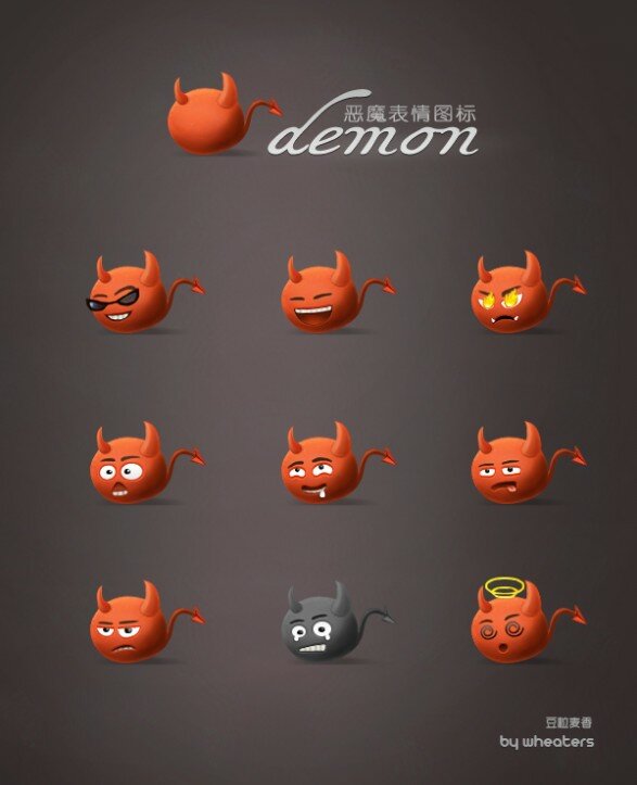 émoticones demon et diable