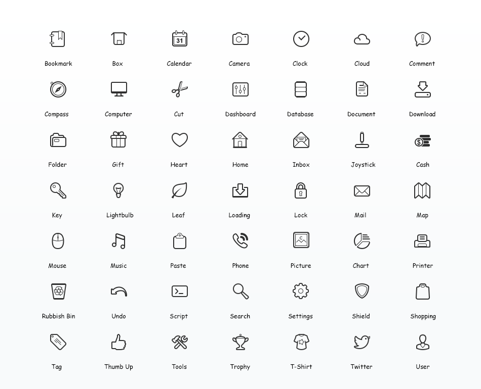 Simplicity vector icons