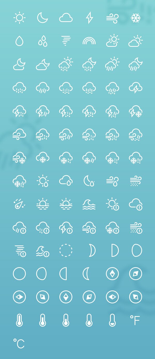 Icones météo minimalistes