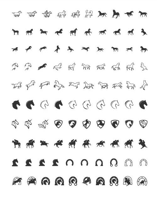 100 icônes de chevaux
