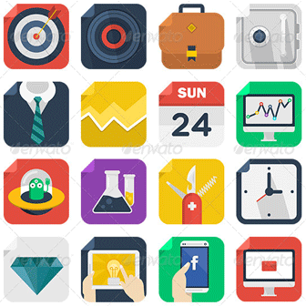 Square flat icons