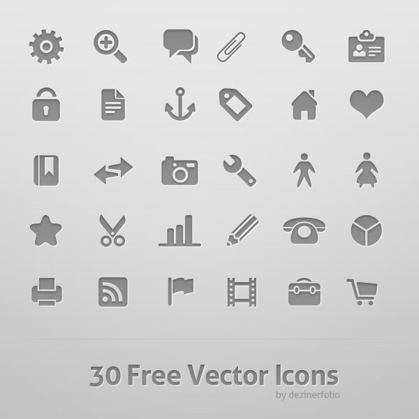 30 icônes vectorielles