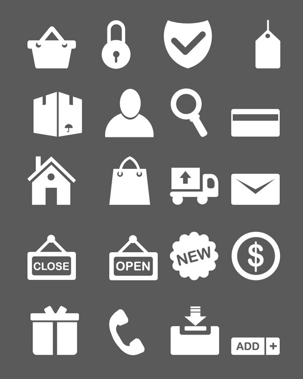 Minimal e-commerce icones