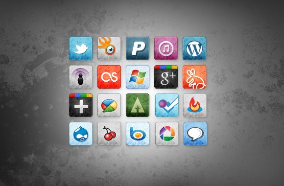 Stained Social Media Icons