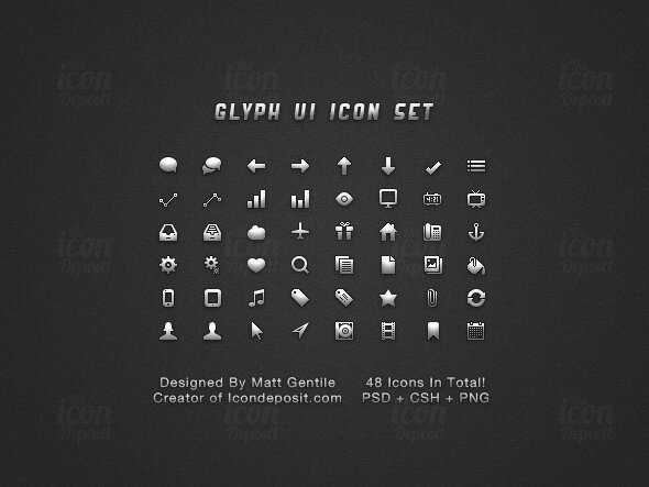 Glyph UI icon set