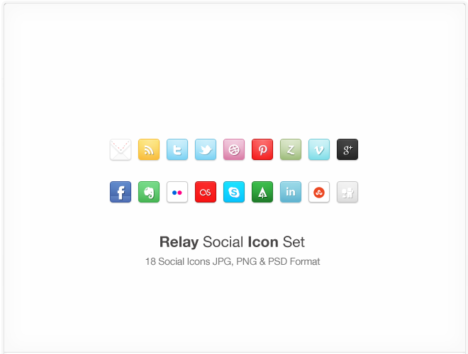 Relay social icon set