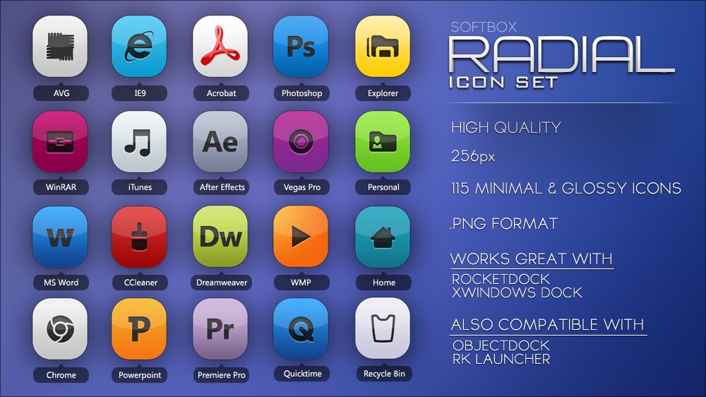 Radial icon set