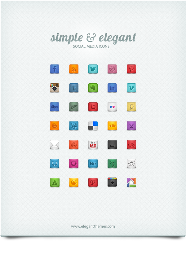 Simple & elegant social icones