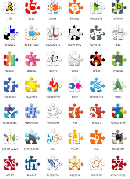 Social Puzzle Icones