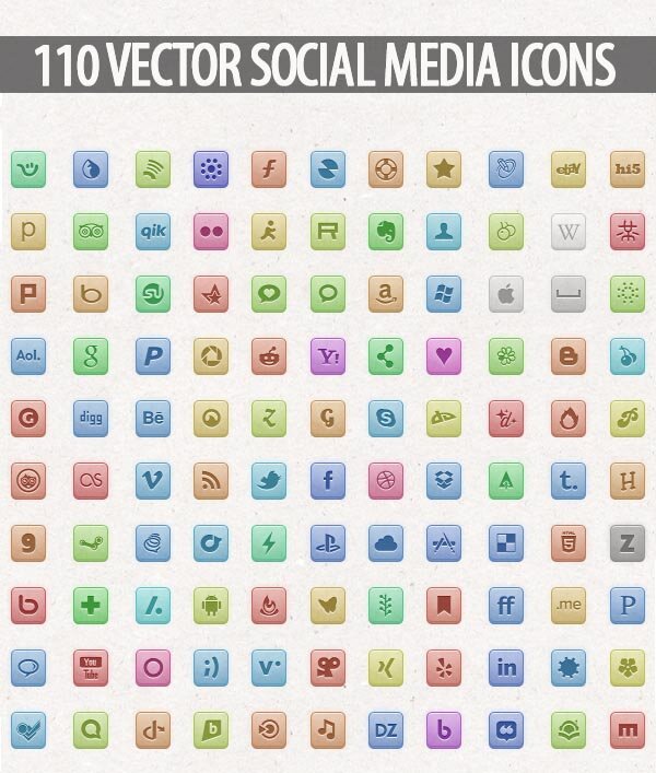 110 icônes sociales