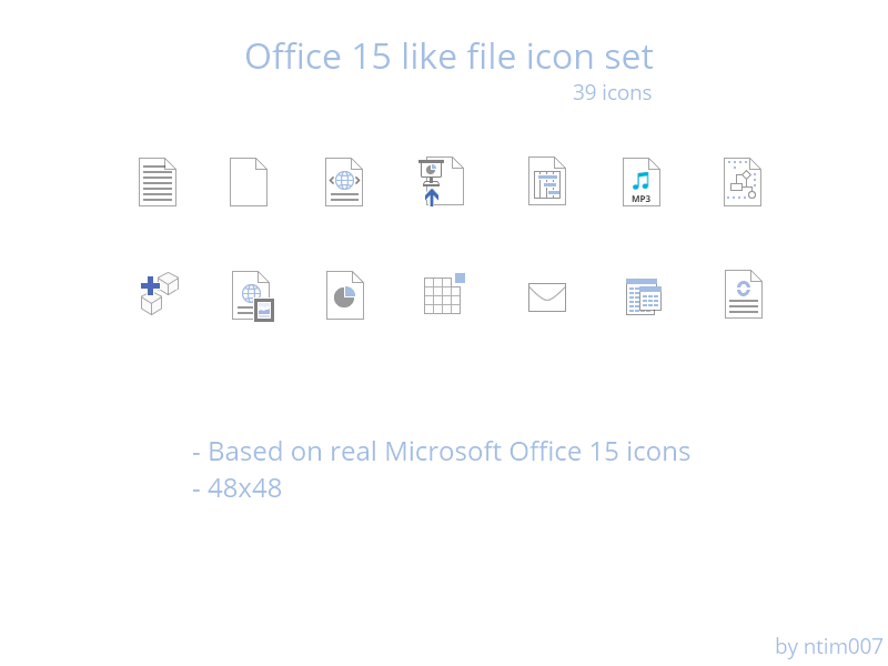 Office 15 style icon set