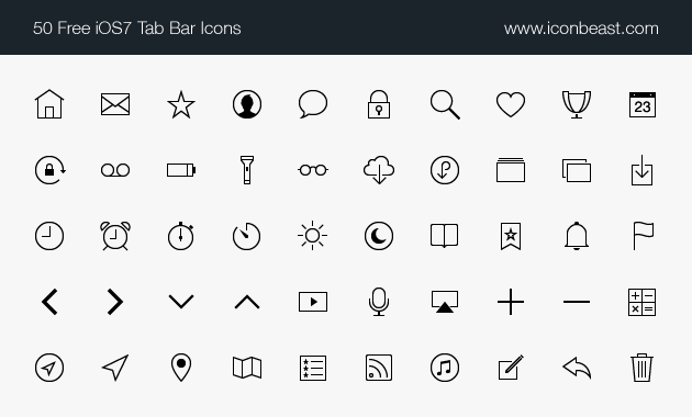 iOS 7 Tab Bar Icones