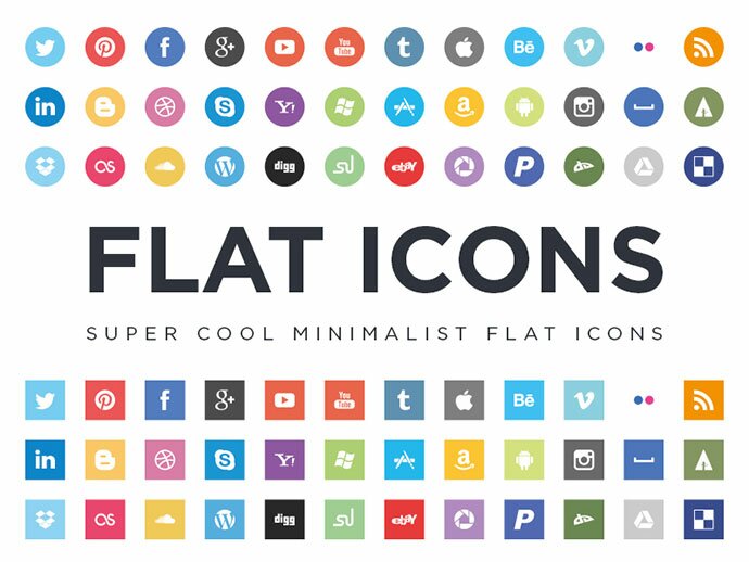 Minimalist flat icones