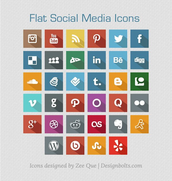 Flat Social Media Icones