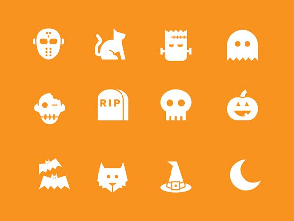 Simple Halloween icones
