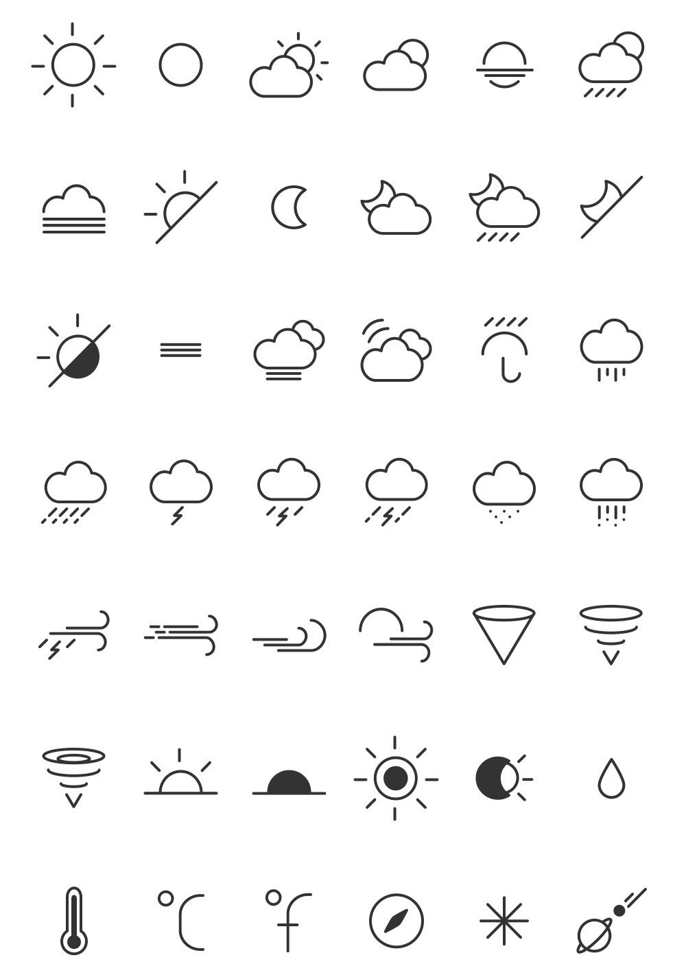 42 icônes météo
