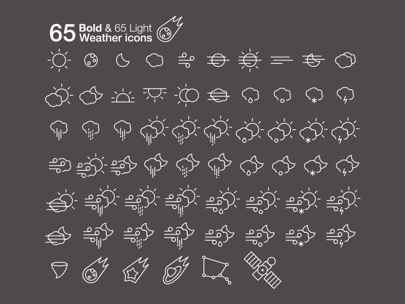 65 icônes météo