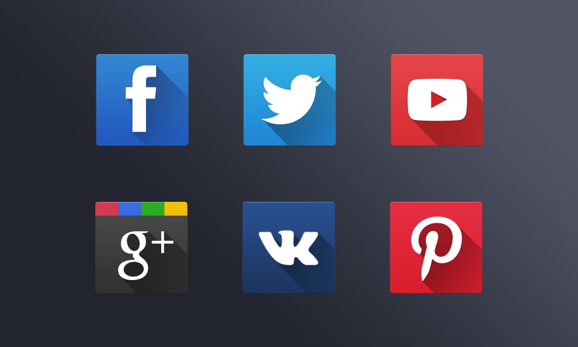 Flat social icones