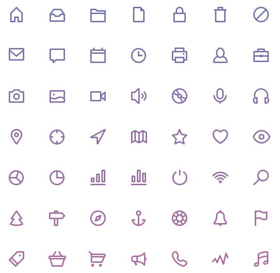 140 stroke icones